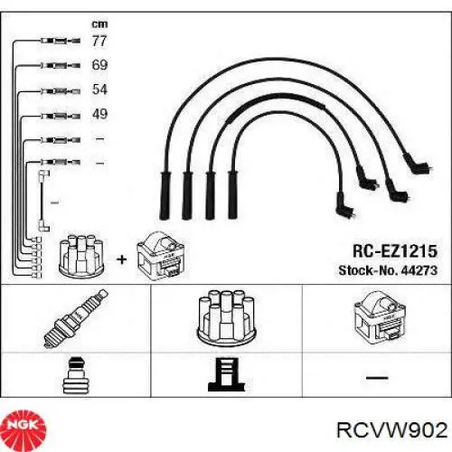 RC-VW902 NGK juego de cables de encendido