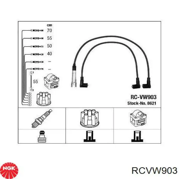 Juego de cables de bujias NGK RCVW903 precio, desde 45,95 EUR