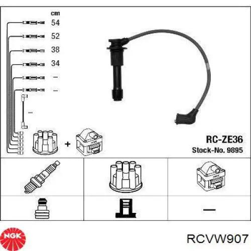 Cables de bujías RCVW907 NGK