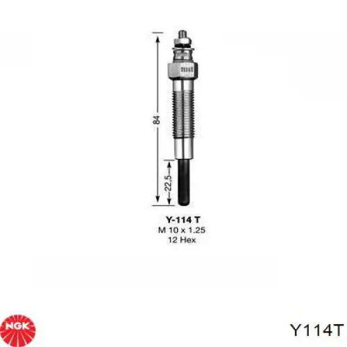 Bujía de precalentamiento Y114T NGK