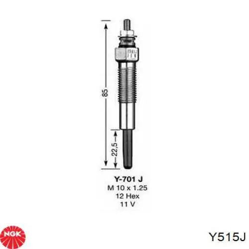 Bujía de incandescencia Nissan Tiida C11X