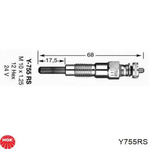 Y755RS NGK Bujías de calentamiento