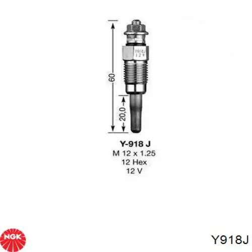 Bujía de precalentamiento Y918J NGK