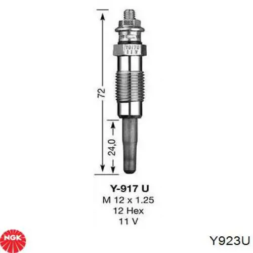 Bujía de precalentamiento Y923U NGK