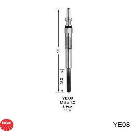 YE08 NGK Bujías de calentamiento