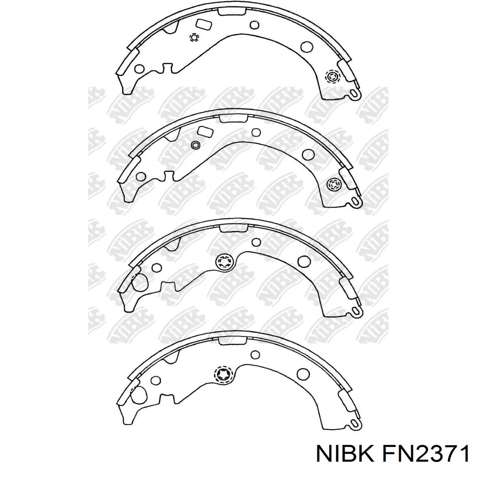 FN2371 Nibk zapatas de frenos de tambor traseras