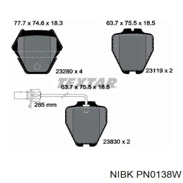 PN0138W Nibk pastillas de freno delanteras