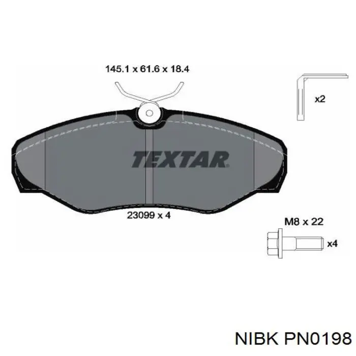PN0198 Nibk pastillas de freno delanteras