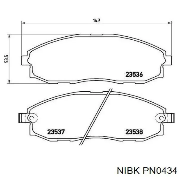 PN0434 Nibk pastillas de freno delanteras