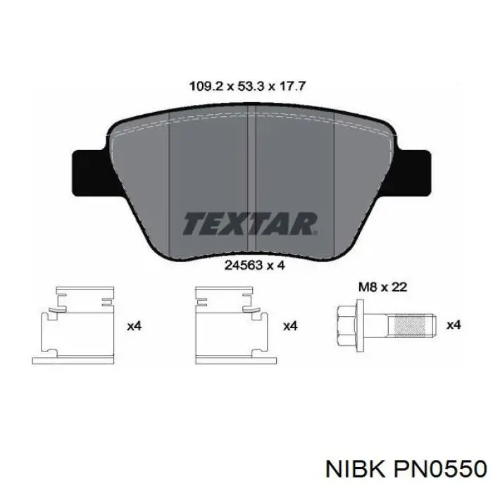 PN0550 Nibk pastillas de freno traseras