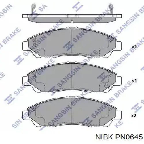 PN0645 Nibk pastillas de freno delanteras