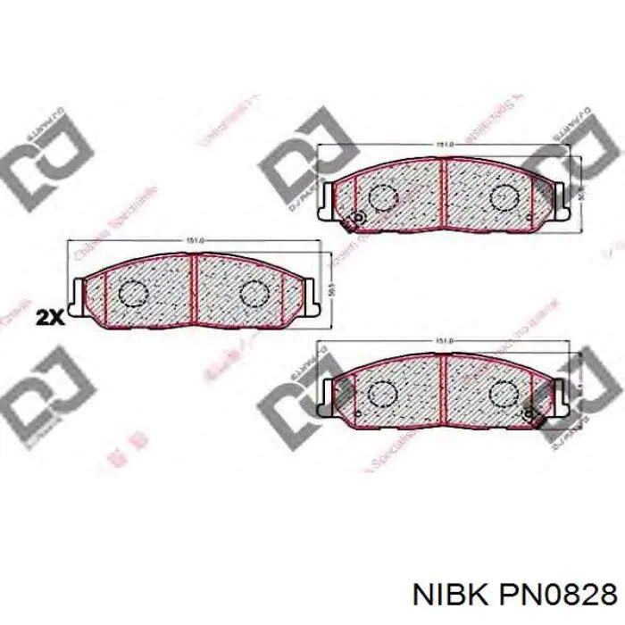 PN0828 Nibk pastillas de freno delanteras