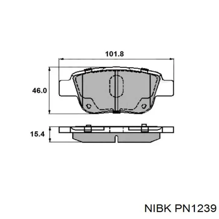 PN1239 Nibk Pastillas freno traseras