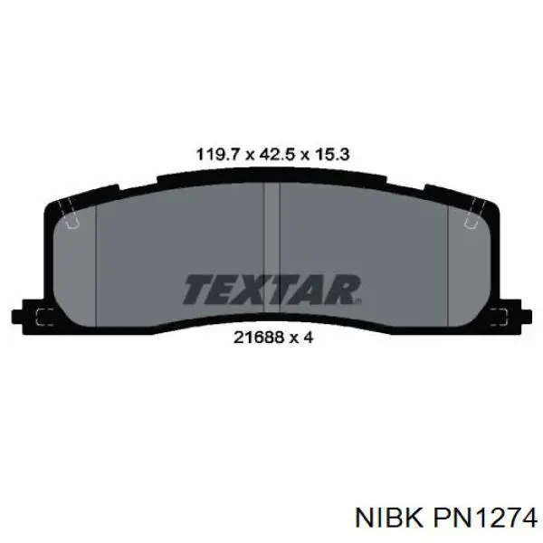 PN1274 Nibk pastillas de freno traseras