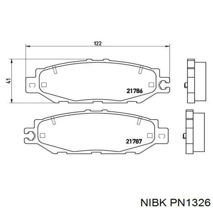 PN1326 Nibk pastillas de freno traseras