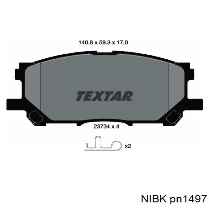 Pastillas de freno delanteras de disco NIBK PN1497