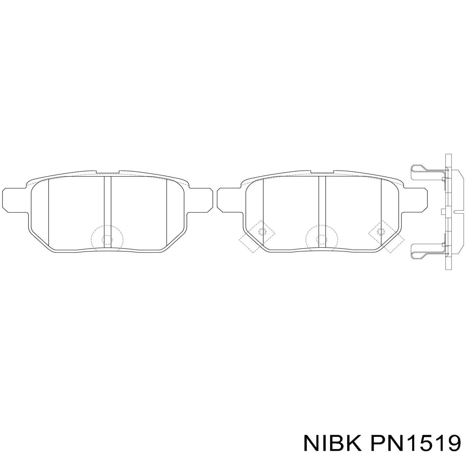 PN1519 Nibk Pastillas freno traseras
