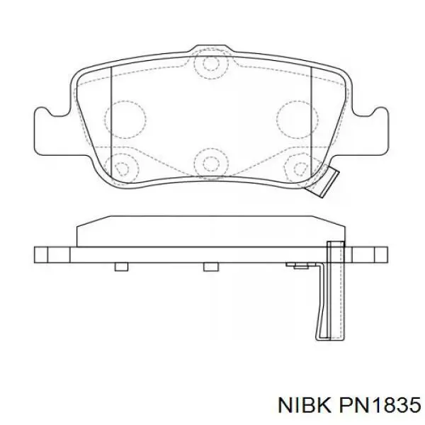 PN1835 Nibk pastillas de freno traseras