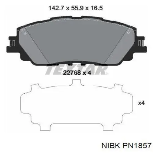 PN1857 Nibk pastillas de freno delanteras
