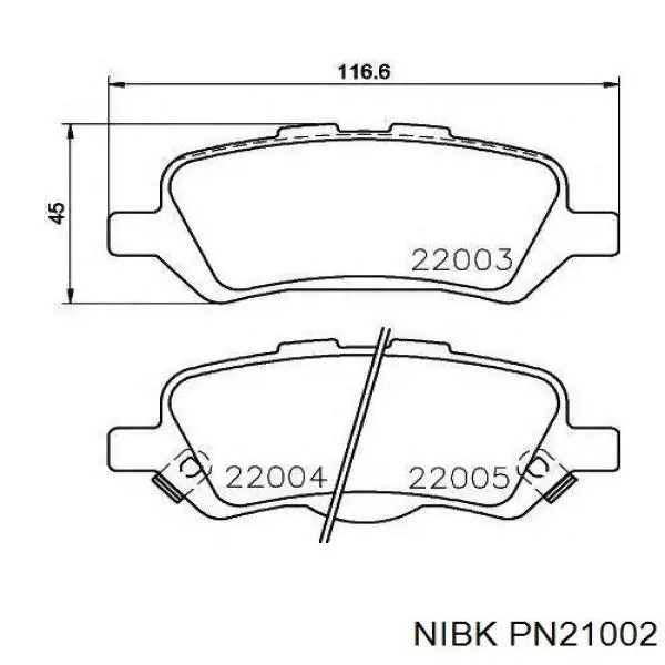 Comprar PN21002 Nibk Pastillas de freno traseras