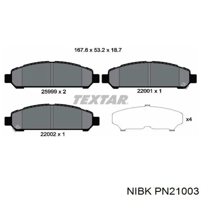 Comprar PN21003 Nibk Pastillas delanteras de freno