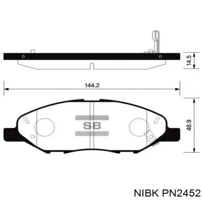 PN2452 Nibk pastillas de freno delanteras