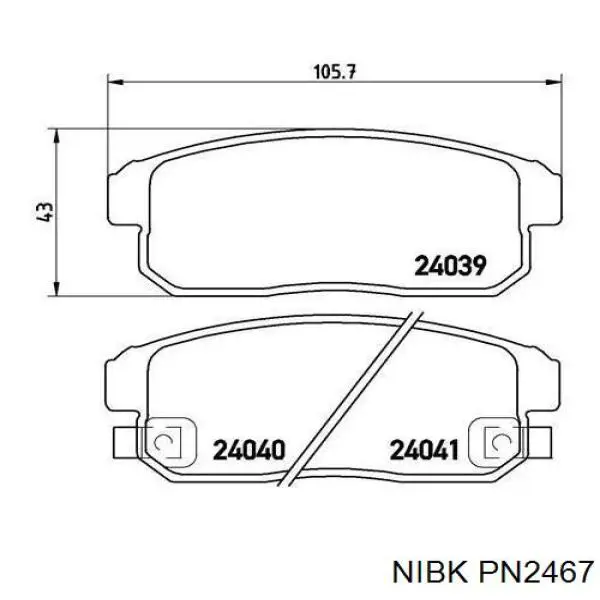 Comprar PN2467 Nibk Pastillas de freno traseras