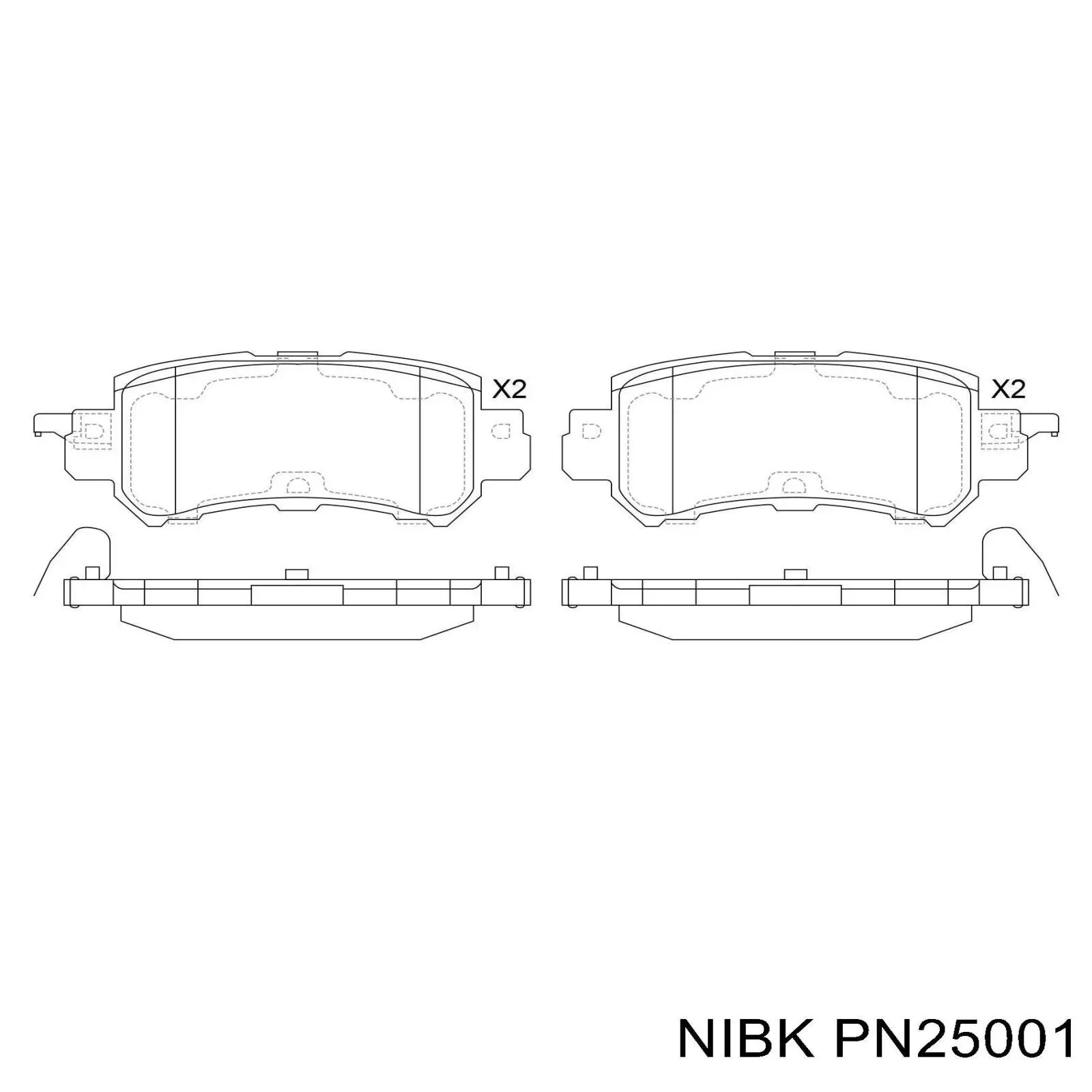 PN25001 Nibk pastillas de freno traseras