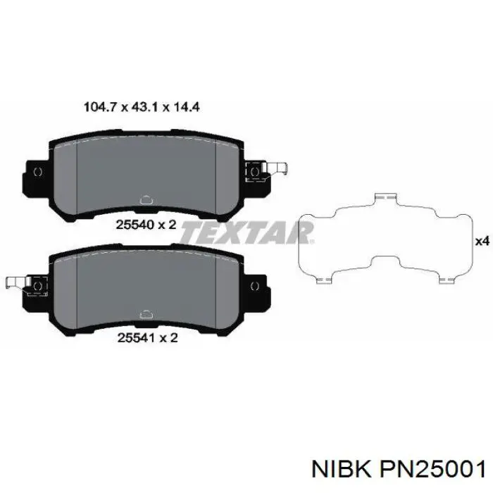 Pastillas traseras de freno Nibk PN25001 precio, desde 19,83 EUR