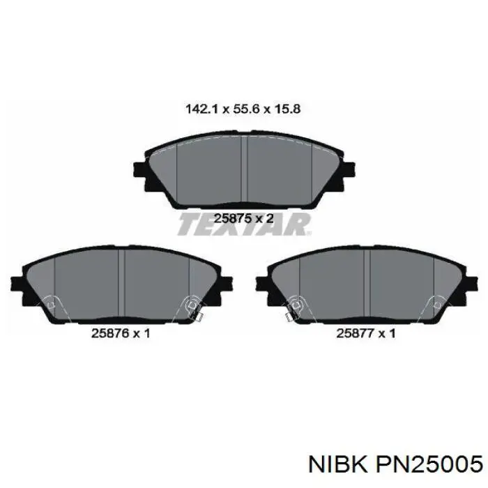 PN25005 Nibk pastillas de freno delanteras