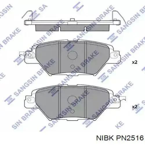 PN2516 Nibk pastillas de freno traseras