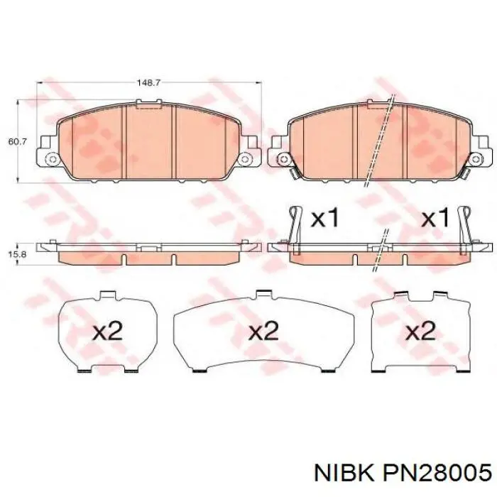 Pastillas de freno PN28005 Nibk