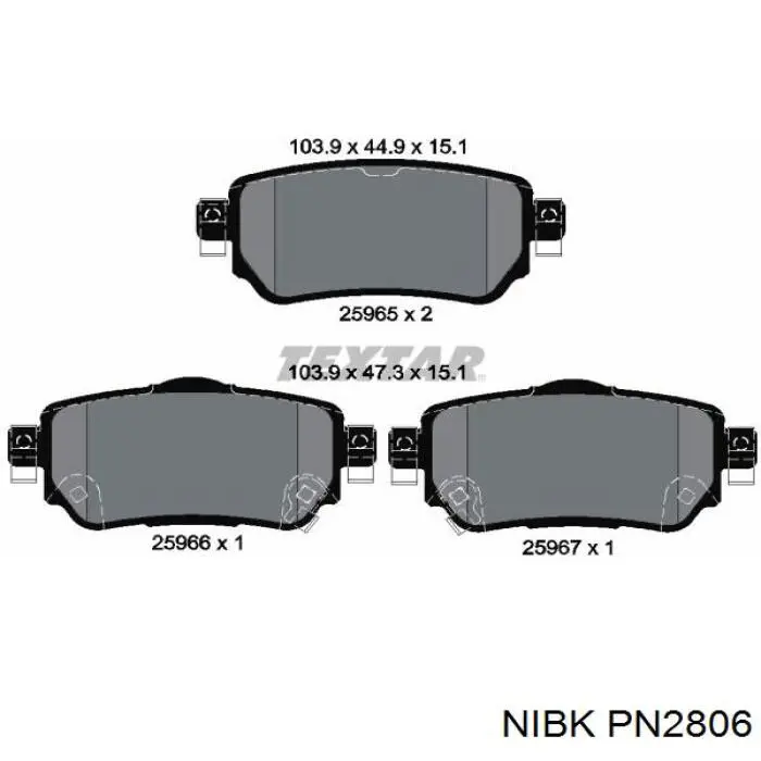 PN2806 Nibk pastillas de freno traseras