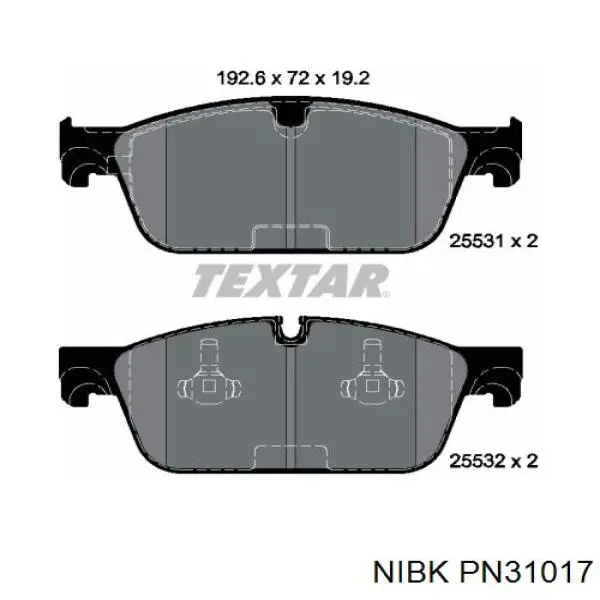 PN31017 Nibk pastillas de freno delanteras