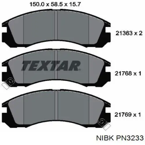 Pastillas de freno delanteras NIBK PN3233