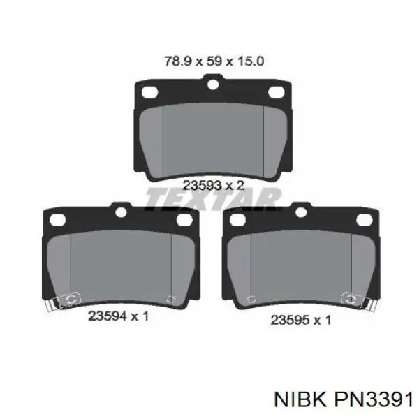 Pastillas de freno traseras PN3391 Nibk