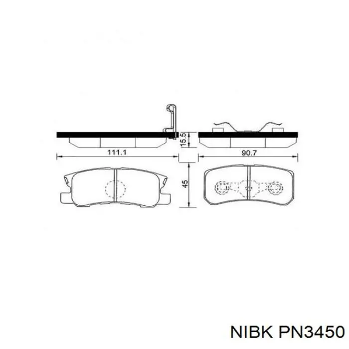 Pastillas de freno traseras PN3450 Nibk