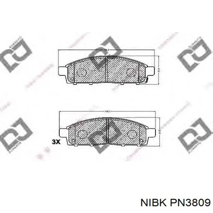 Pastillas de freno PN3809 Nibk