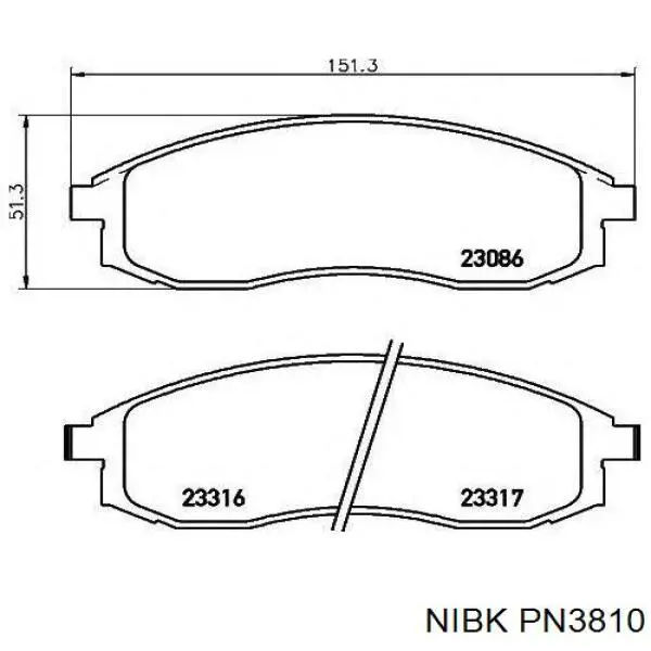 Pastillas de freno PN3810 Nibk