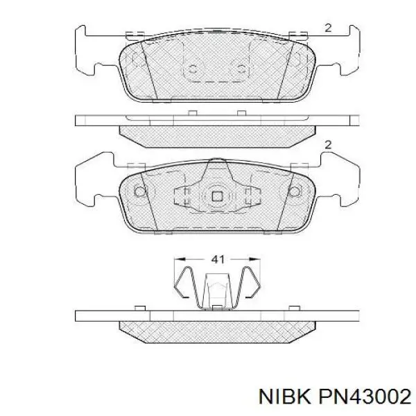 PN43002 Nibk pastillas de freno delanteras