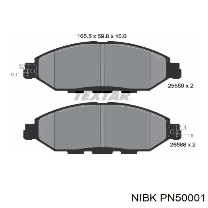 Comprar PN50001 Nibk Pastillas delanteras de freno