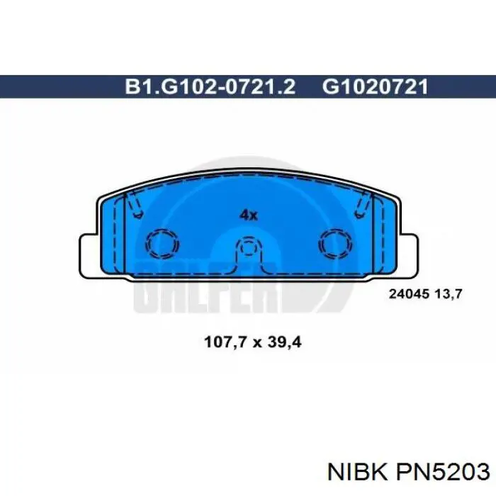Comprar PN5203 Nibk Pastillas de freno traseras