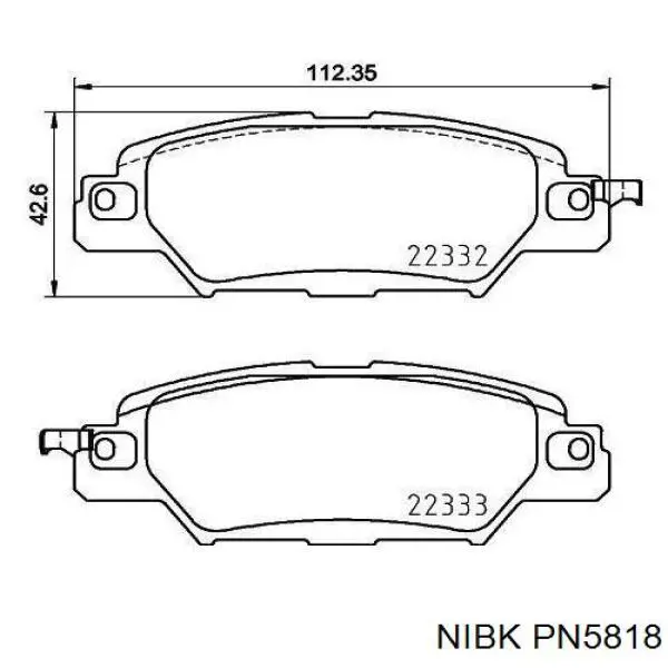 PN5818 Nibk pastillas de freno traseras