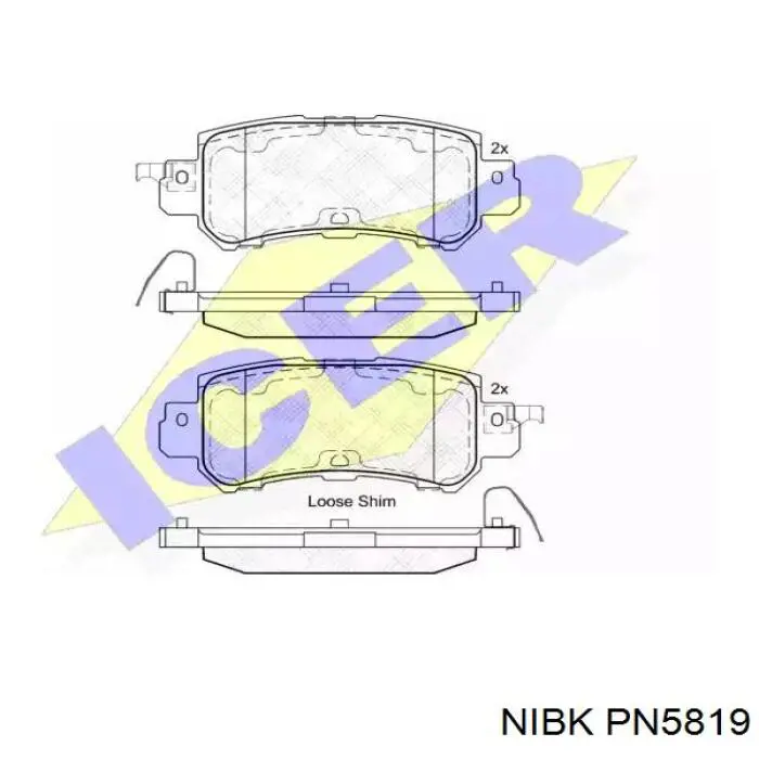 PN5819 Nibk Pastillas freno traseras