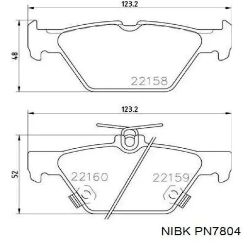 Pastillas de freno traseras PN7804 Nibk