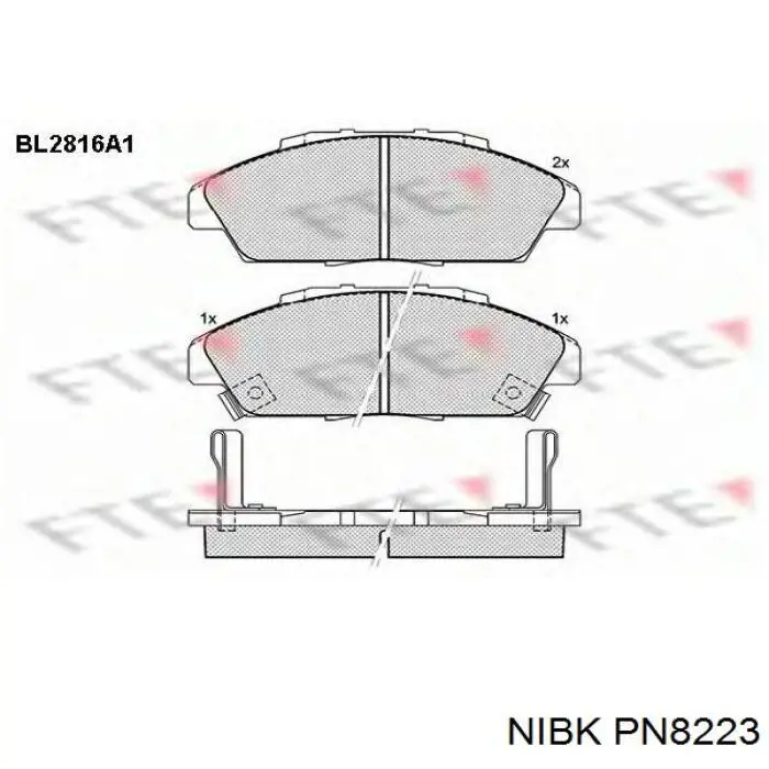 PN8223 Nibk pastillas de freno delanteras