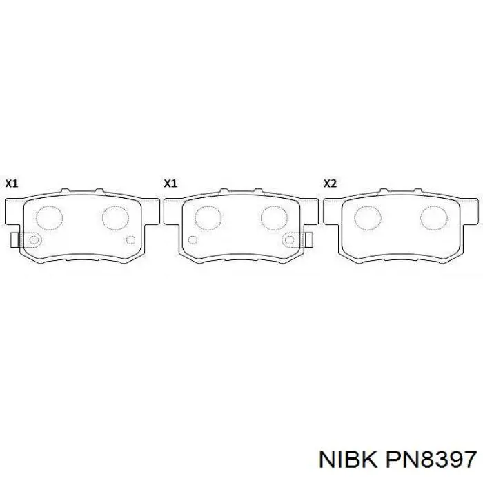 Pastillas de freno traseras PN8397 Nibk
