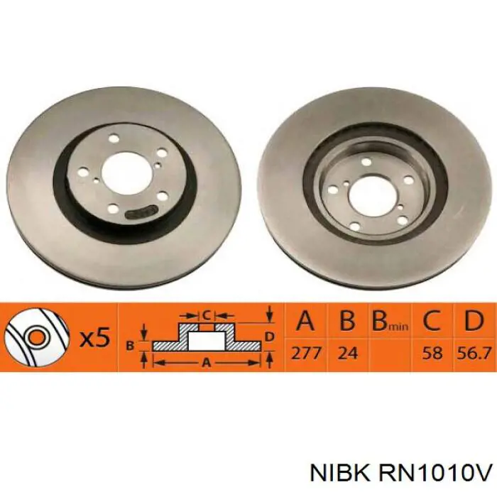 Comprar RN1010V Nibk Freno de disco delantero