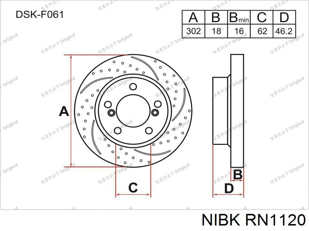 RN1120 Nibk freno de disco delantero