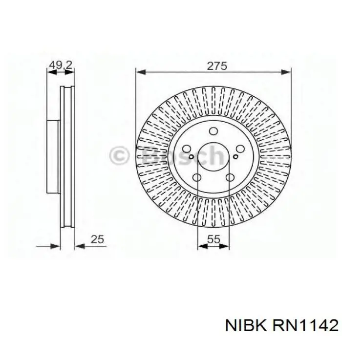 RN1142 Nibk freno de disco delantero